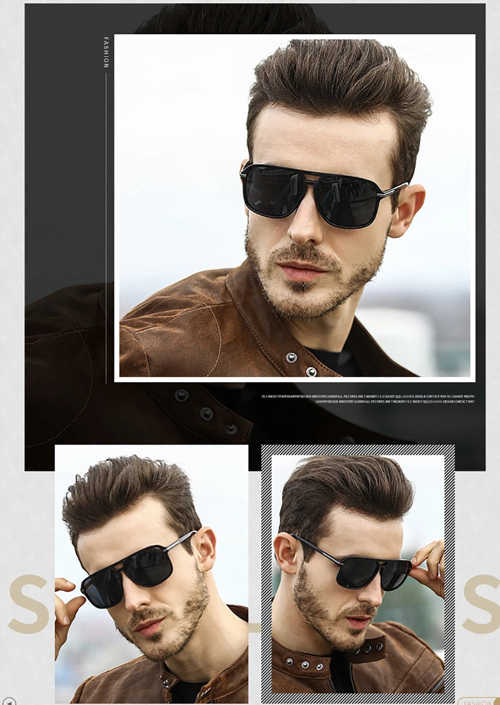 Men Polarized Day and Night Vision Glasses Retro Color Changing Square Oversized Yellow Goggles Women Fashion Driving Shades