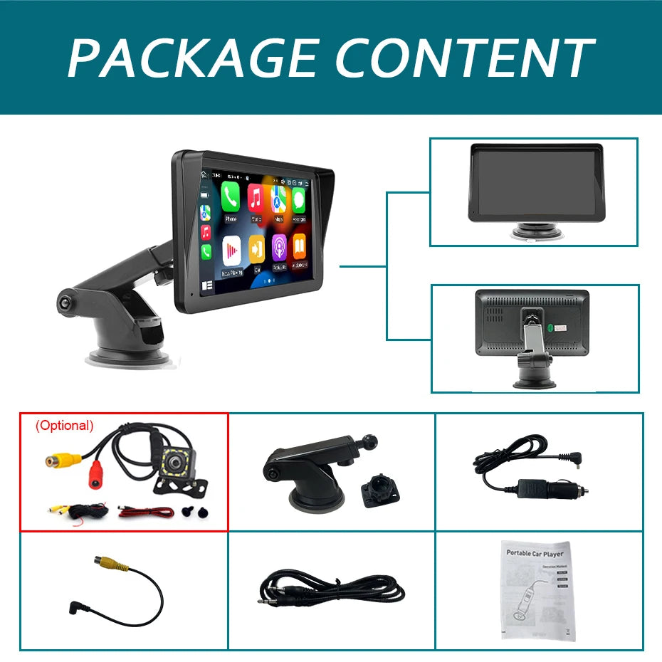7 inch Car Radio Multimedia Video Player Wireless Carplay And Wireless Android Auto Portable GPS Navi Universal Touch Screen