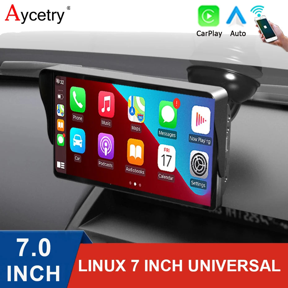 7 inch Car Radio Multimedia Video Player Wireless Carplay And Wireless Android Auto Portable GPS Navi Universal Touch Screen